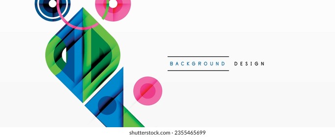 Colorful triangles and circles abstract background. Design for wallpaper, banner, background, landing page, wall art, invitation, prints, posters
