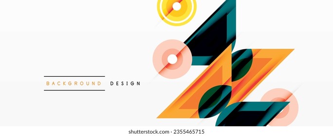 Colorful triangles and circles abstract background. Design for wallpaper, banner, background, landing page, wall art, invitation, prints, posters