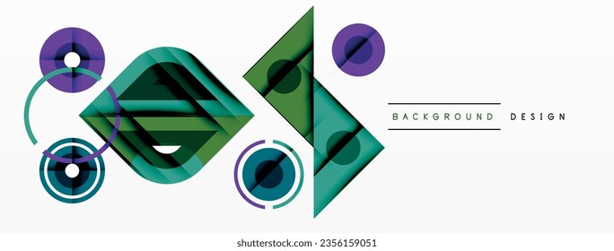 Colorful triangles and circles abstract background. Design for wallpaper, banner, background, landing page, wall art, invitation, prints, posters