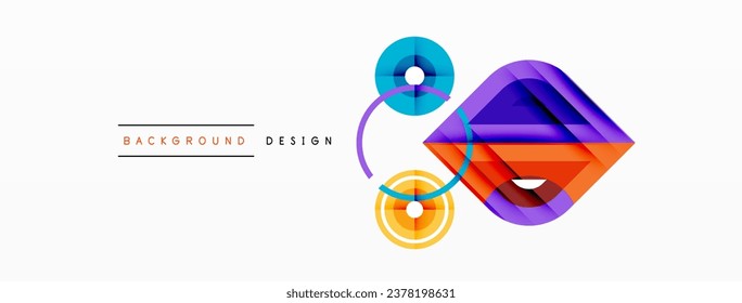 Colorful triangles and circles abstract background. Design for wallpaper, banner, background, landing page, wall art, invitation, prints, posters