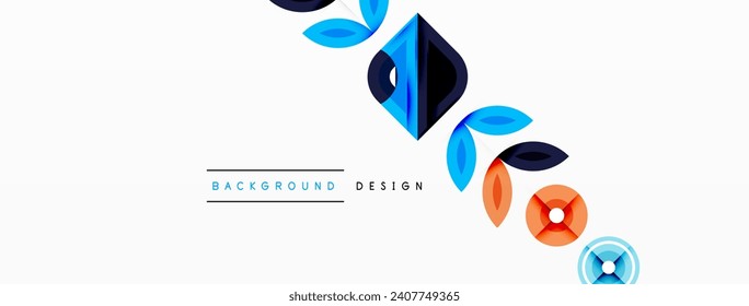 Colorful triangles and circles abstract background. Design for wallpaper, banner, background, landing page, wall art, invitation, prints, posters