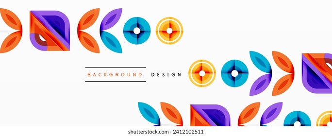 Colorful triangles and circles abstract background. Design for wallpaper, banner, background, landing page, wall art, invitation, prints, posters