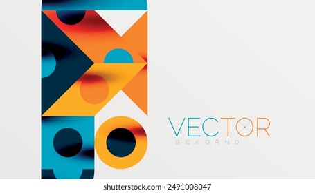 Colorful triangles circles square geometric design. Abstract background for wallpaper, banner, backdrop, card, book Illustration, landing page
