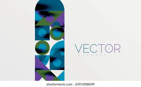 Colorful triangles circles square geometric design. Abstract background for wallpaper, banner, backdrop, card, book Illustration, landing page