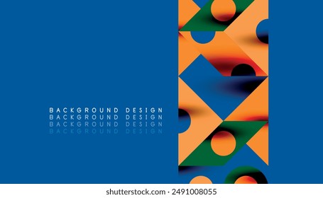 Colorful triangles circles square geometric design. Abstract background for wallpaper, banner, backdrop, card, book Illustration, landing page