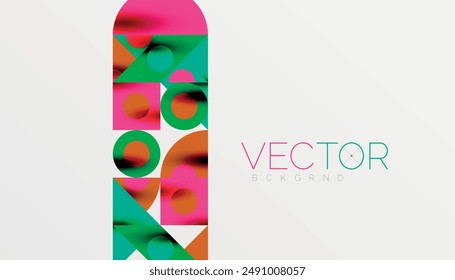 Colorful triangles circles square geometric design. Abstract background for wallpaper, banner, backdrop, card, book Illustration, landing page