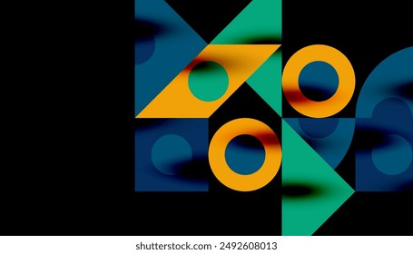 Colorful triangles circles square geometric design. Abstract background for wallpaper, banner, backdrop, card, book Illustration, landing page