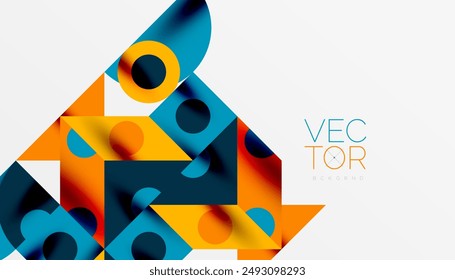 Coloridos triángulos círculos cuadrado diseño geométrico. Fondo Abstractas para Fondo de pantalla, Anuncio, fondo, tarjeta, libro Ilustración, página de destino