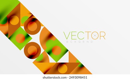 Colorful triangles circles square geometric design. Abstract background for wallpaper, banner, backdrop, card, book Illustration, landing page