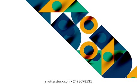 Colorful triangles circles square geometric design. Abstract background for wallpaper, banner, backdrop, card, book Illustration, landing page
