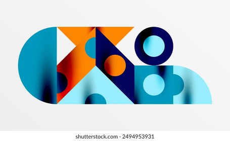 Colorful triangles circles square geometric design. Abstract background for wallpaper, banner, backdrop, card, book Illustration, landing page