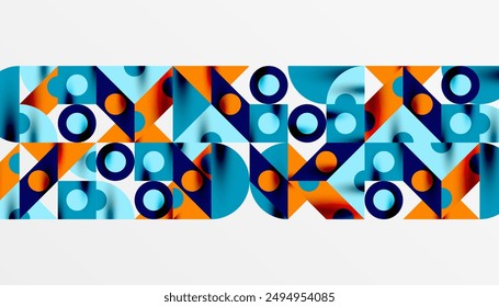 Colorful triangles circles square geometric design. Abstract background for wallpaper, banner, backdrop, card, book Illustration, landing page