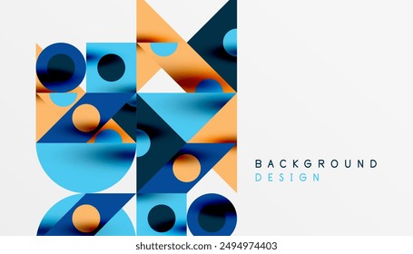 Coloridos triángulos círculos cuadrado diseño geométrico. Fondo Abstractas para Fondo de pantalla, Anuncio, fondo, tarjeta, libro Ilustración, página de destino