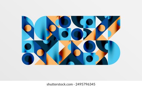 Colorful triangles circles square geometric design. Abstract background for wallpaper, banner, backdrop, card, book Illustration, landing page