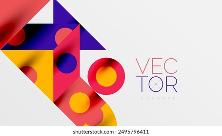 Colorful triangles circles square geometric design. Abstract background for wallpaper, banner, backdrop, card, book Illustration, landing page