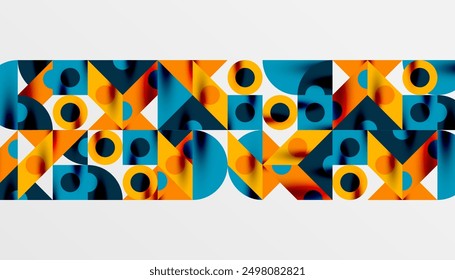 Colorful triangles circles square geometric design. Abstract background for wallpaper, banner, backdrop, card, book Illustration, landing page