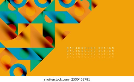 Colorful triangles circles square geometric design. Abstract background for wallpaper, banner, backdrop, card, book Illustration, landing page