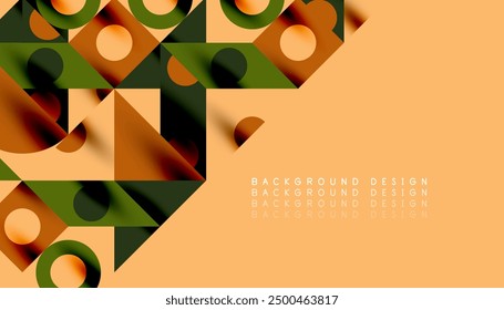 Colorful triangles circles square geometric design. Abstract background for wallpaper, banner, backdrop, card, book Illustration, landing page