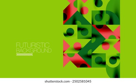 Colorful triangles circles square geometric design. Abstract background for wallpaper, banner, backdrop, card, book Illustration, landing page