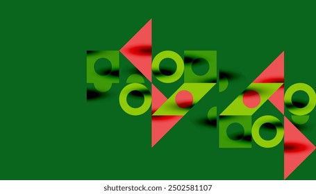 Colorful triangles circles square geometric design. Abstract background for wallpaper, banner, backdrop, card, book Illustration, landing page
