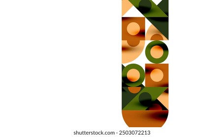 Bunte Dreiecke kreisen quadratische geometrische Design. Abstrakter Hintergrund für Tapete, Banner, Kulisse, Karte, Buch Illustration, Landing Page
