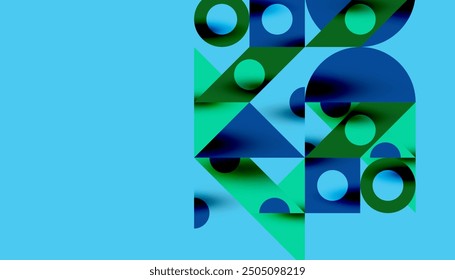 Colorful triangles circles square geometric design. Abstract background for wallpaper, banner, backdrop, card, book Illustration, landing page