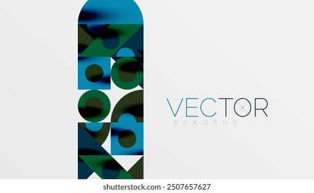 Colorful triangles circles square geometric design. Abstract background for wallpaper, banner, backdrop, card, book Illustration, landing page