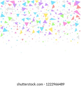 Colorful triangles confetti festive background. Vector illustration