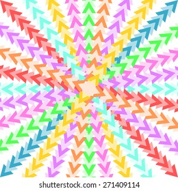 Colorful triangles forming a star-shaped pattern in a quadratic format