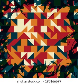 Colorful triangles as frame for text