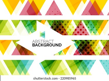 Colorful triangles, geometric web abstract background
