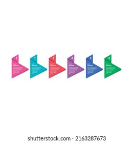 colorful triangles infographic template. six option informational templates. magazine, web, business, internet, annual report infographic template