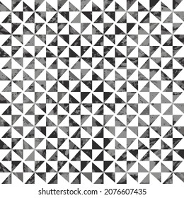 Colorful triangles mosaic geometric background. Black and grey texture tirangles vector seamless pattern.