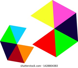 colorful triangles on a white background 