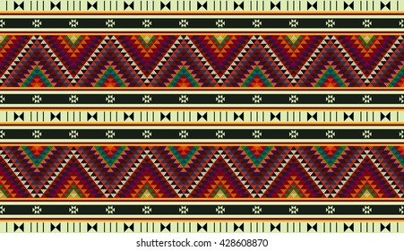 Colorful Triangles Ornamental Rug From Arabia