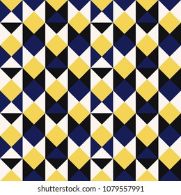 Colorful triangles pattern, retro pattern of geometric shapes. Colorful abstract geometric seamless pattern, vector. Colorful mosaic backdrop. Geometric background