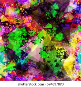 Colorful triangles pattern. Seamless texture. Abstract vector background for fabric, wrapping paper, home decor.