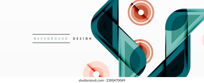 Triángulos coloridos y fondo de formas redondeadas. Plantilla para fondo de pantalla, banner, presentación, fondo