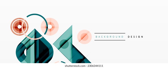 Colorful triangles and round shapes background. Template for wallpaper, banner, presentation, background