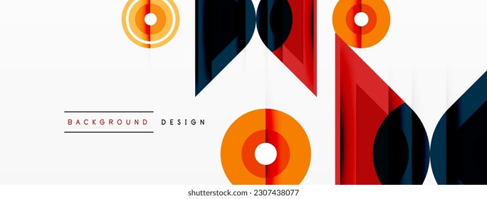 Colorful triangles and round shapes background. Template for wallpaper, banner, presentation, background