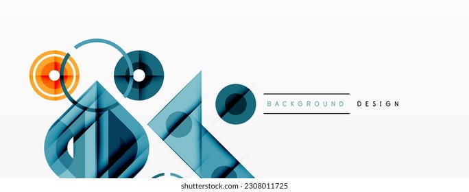 Colorful triangles and round shapes background. Template for wallpaper, banner, presentation, background