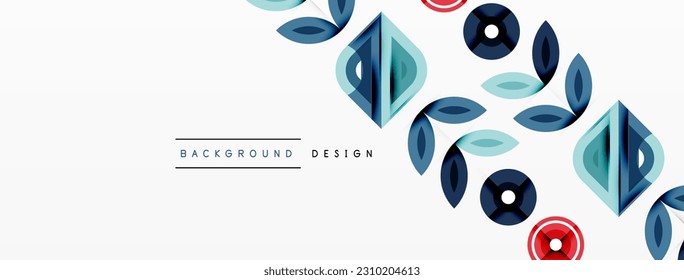 Colorful triangles and round shapes background. Template for wallpaper, banner, presentation, background