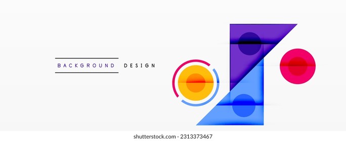 Triángulos coloridos y fondo de formas redondeadas. Plantilla para fondo de pantalla, banner, presentación, fondo