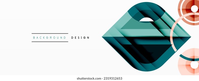 Colorful triangles and round shapes background. Template for wallpaper, banner, presentation, background