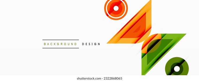 Colorful triangles and round shapes background. Template for wallpaper, banner, presentation, background