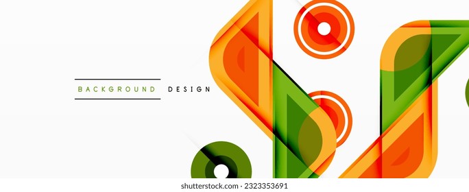 Colorful triangles and round shapes background. Template for wallpaper, banner, presentation, background