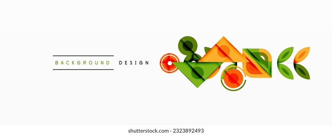 Colorful triangles and round shapes background. Template for wallpaper, banner, presentation, background