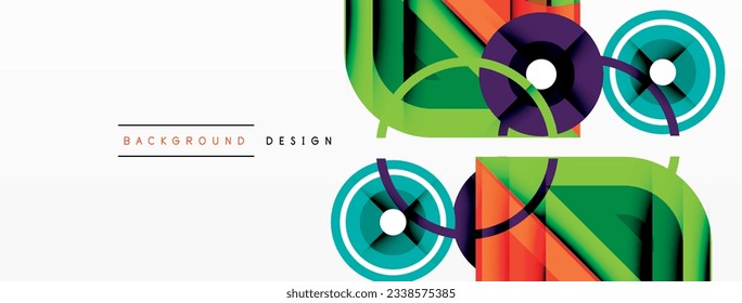 Colorful triangles and round shapes background. Template for wallpaper, banner, presentation, background