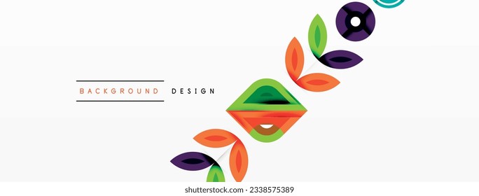 Colorful triangles and round shapes background. Template for wallpaper, banner, presentation, background