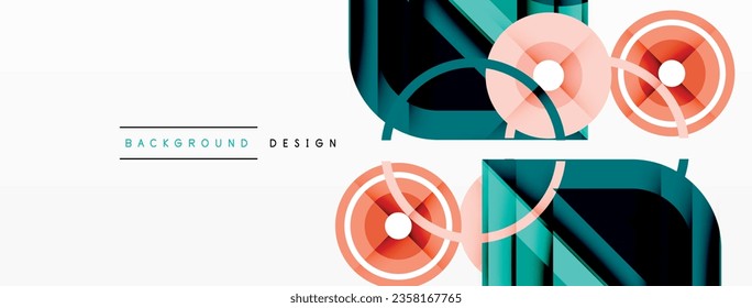 Colorful triangles and round shapes background. Template for wallpaper, banner, presentation, background